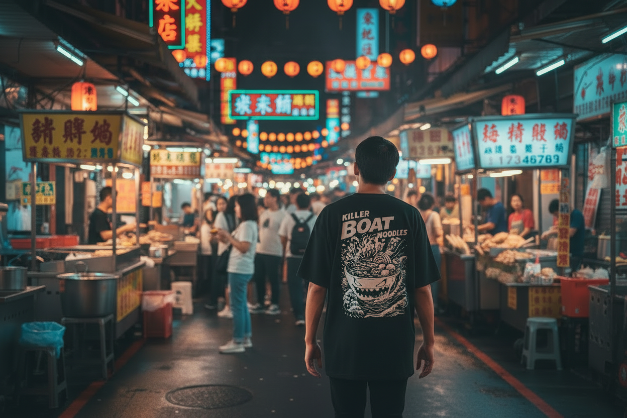 THAITOWN- KILLER BOAT NOODLES TEE BLACK