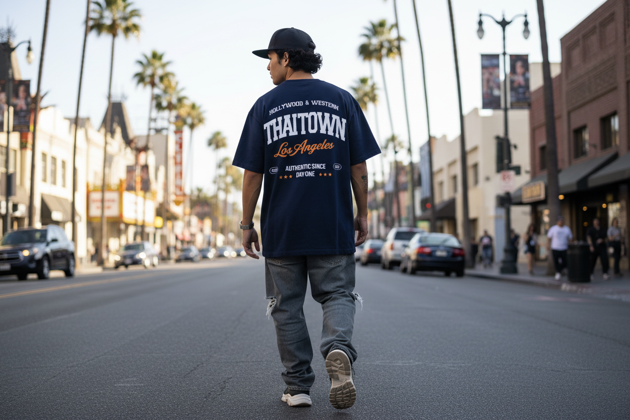 THAITOWN- HOLLYWOOD & WESTERN TEE NAVY