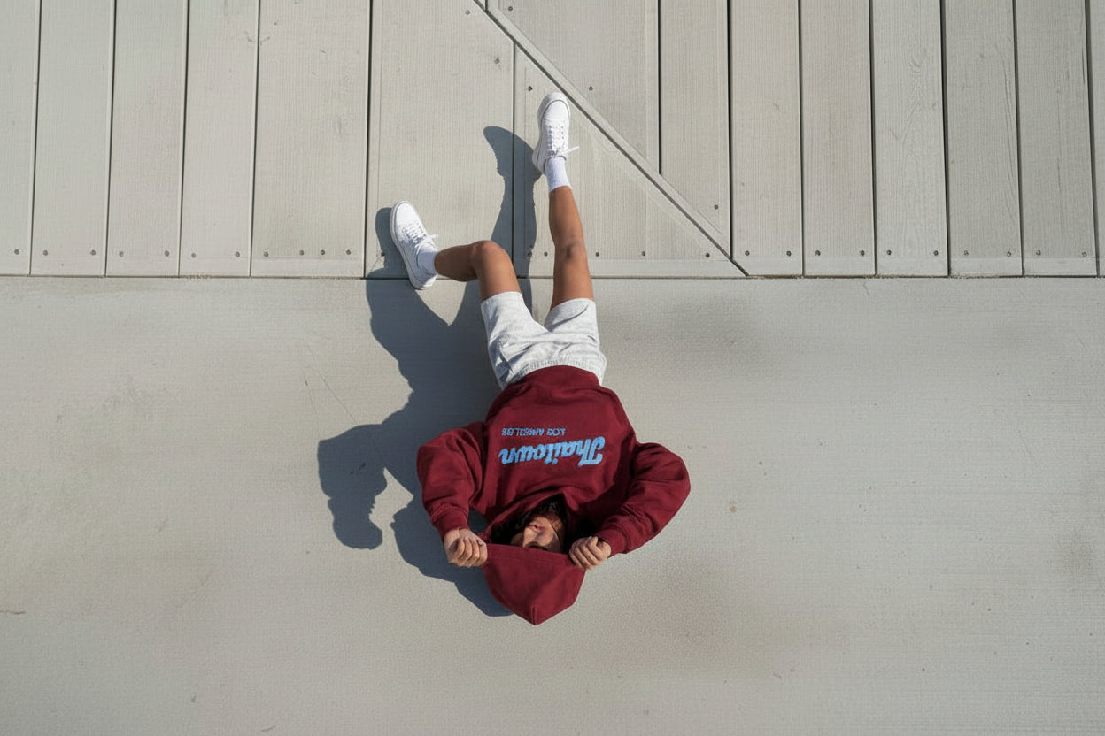 THAITOWN- LOGO HOODIE BURGUNDY